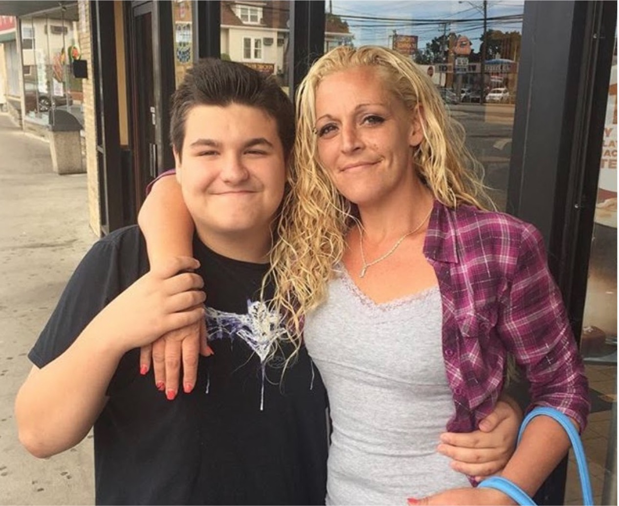 Jessica Ahearn and her son, Justin, a few months before she died in 2016.